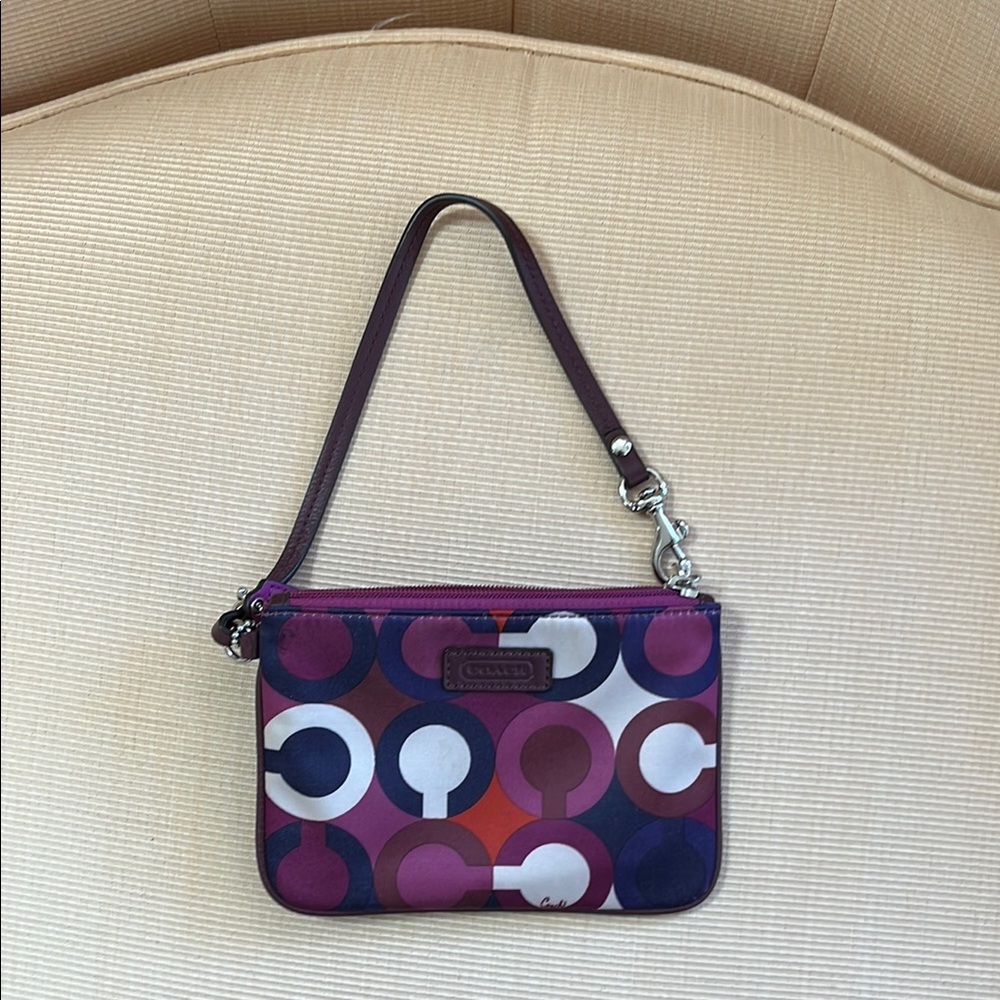Coach Purple and Pink Clutch Wristlet